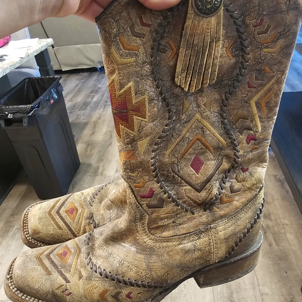 Corral Brown and Tan Heeled Boots